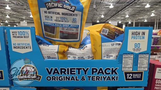 Pacific Gold Original & Teriyaki Beef Jerky, 12 Pack, 1.25 oz Each