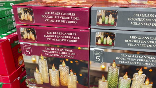LED Glass Candles with LED Lights Set of 5