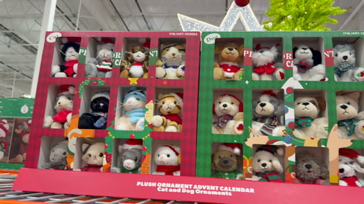 Plush Ornament Advent Calendar, Set of 12