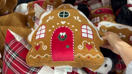 HOLIDAY DECOR PILLOWS PENGUIN OR GINGERBREAD HOUSE