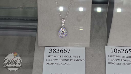 14kt White Gold VS2 I 1.30 ctw Round Diamond Teardrop Drop Necklace