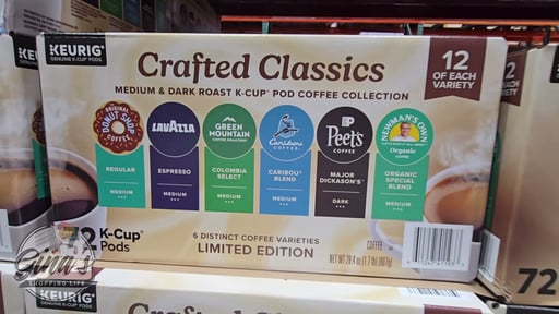Keurig Crafted Classics Medium & Dark Roast K-Cup Pods Variety Pack, 72 Count