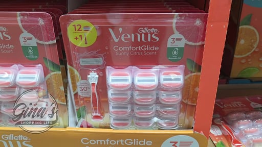 Gillette Venus Comfort Glide Sunny Citrus, 1 Razor + 12 Cartridges