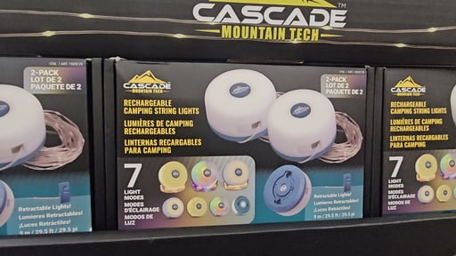 Cascade Mountain Tech 2-Pack Rechargeable Camping String Light