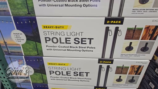 Excello Global Products 10 ft. String Light Pole, 2-Pack