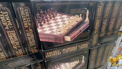 HARDWOOD CHESS & CHECKERS SET