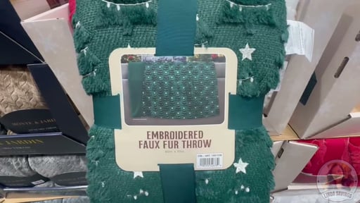 Holiday Embroidered Faux Fur Throw