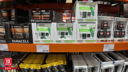 Coast Rechargeable Batteries with USB-C, 4 AA and 4 AAA Included