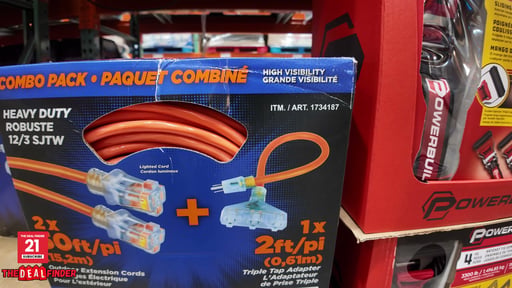Prime 50ft Extension Cord 2-Pack with Adapter