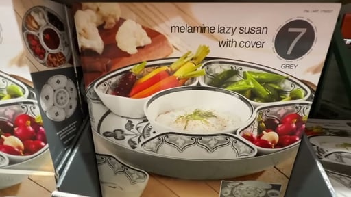 Melamine 15" 7-Piece Lazy Susan with Lid