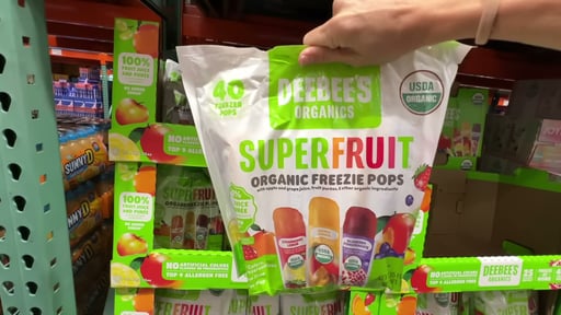DeeBee's Organics SuperFruit Freezie Pops, 40-Pack, 1.35 oz Each