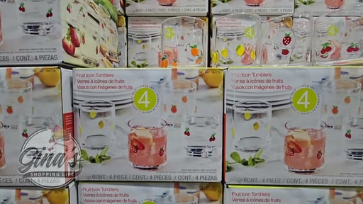 Pandex 14oz Fruit Icon Glass 4-Pack