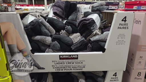 Kirkland Signature Women's Wool Blend Crew Sock 4 PR