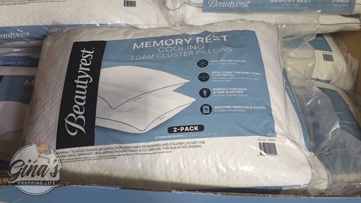 Beautyrest Cooling Cluster Foam Pillow, Standard/Queen Size, 2-Pack