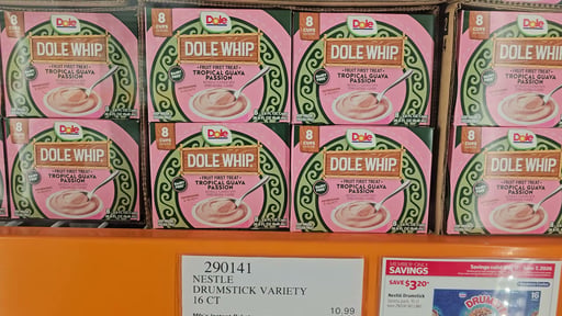 Dole Whip Tropical Guava Passion Frozen Cups, 8 x 3.6 FL OZ