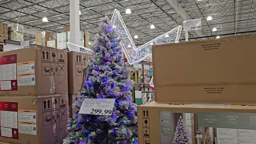 7.5 ft Pre-Lit Flocked Micro LED Twinkle Christmas Tree