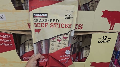 Kirkland Signature Grass Fed Beef Sticks, 12 Count