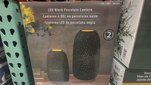 Evergreen LED Porcelain Lanterns, Set of 2