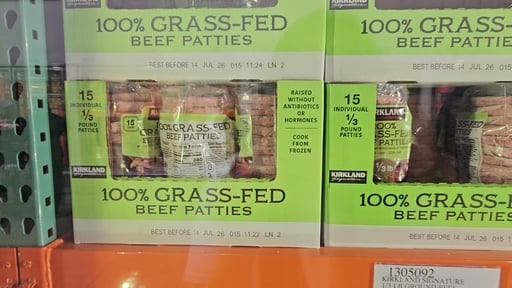 Kirkland Signature Grass Fed Beef Patties