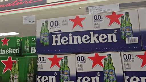 Heineken 0.0 Non-Alcoholic Beer 24/11.2 oz Bottles