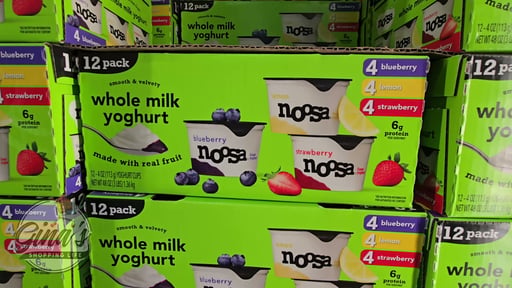 Noosa Yogurt Variety Pack - Blueberry, Strawberry Rhubarb, and Lemon 12 Pack, 4 oz Each (3 lbs)