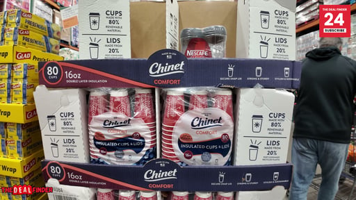 Chinet Holiday Comfort 16oz Cups & Lids 80-count
