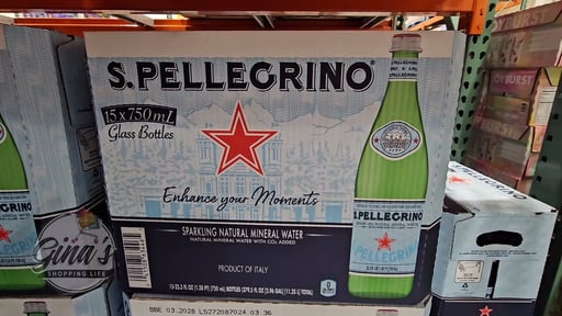 S.Pellegrino Sparkling Natural Mineral Water, 15 x 25.3 fl oz Glass Bottles