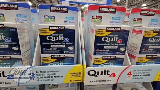 Kirkland Signature Quit4 4mg Ice Mint Coated Gum 2x150 Count
