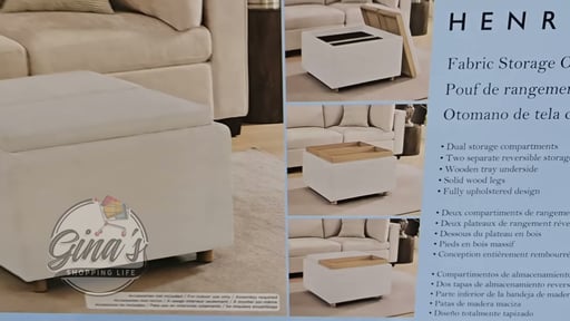 Henredon Sona Fabric Storage Ottoman