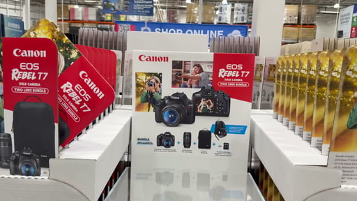 Canon T7 2-Lens Kit DSLR Bundle with SD Card and Backpack