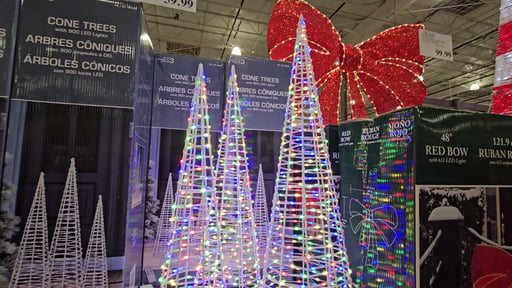 LED Cone Trees with Multi-Color Lights, Set of 3