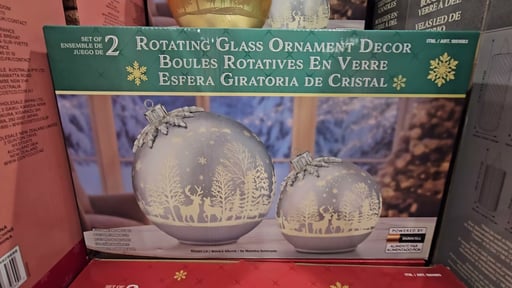 Rotating Glass Tabletop Ornaments with LED, Set of 2