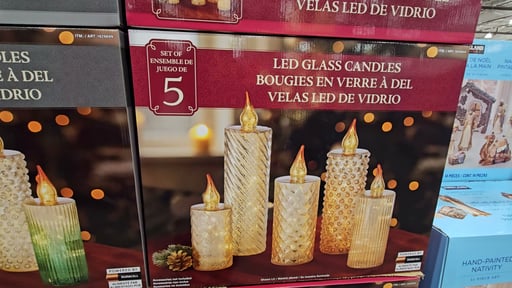 Glass Candles with LED Lights, Set of 5