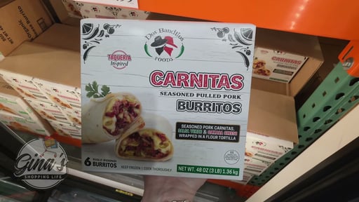 Dos Banditos Carnitas Seasoned Pulled Pork Burritos, 6 x 8 oz
