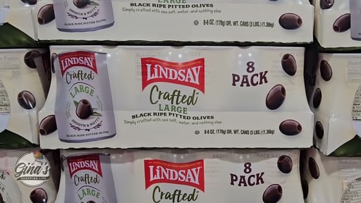 Lindsay Crafted Large Black Ripe Pitted Olives 8-Pack