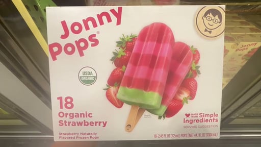 JonnyPops Organic Strawberry Bar 18-Count