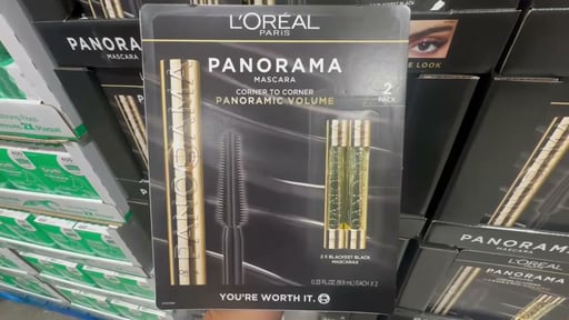 L'Oreal Paris Voluminous Panorama Mascara, Blackest Black, 0.33 FL OZ, 2-Pack