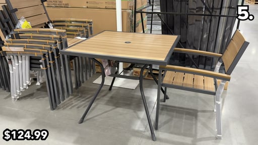 SunVilla 34 in Square Commercial Faux Wood Table