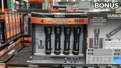 Duracell 1,500 Lumen Flashlight 4-Pack Hybrid Power