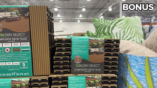 Golden Select 12" x 12" Composite Deck Tiles, Pack of 8