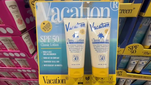 Vacation Classic Lotion SPF 50, 2-Pack of 6 fl oz Bottles with Air Freshener