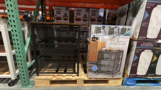 Edifice Mesh Rolling Cart, 3 Tiered Baskets