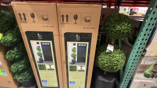 CG Hunter Faux 47" Boxwood Double Ball Topiary