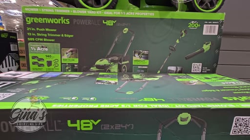 Greenworks 2x24V Mower, Trimmer, Blower Combo Kit with (4) 4Ah Batteries