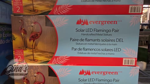 Evergreen Solar LED Metal Flamingo Statue Pair