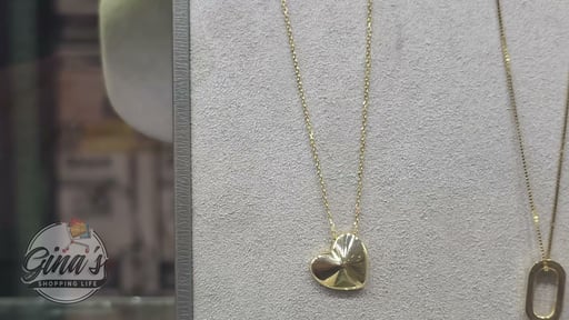 14kt Yellow Gold Pyramid Heart Necklace 18"