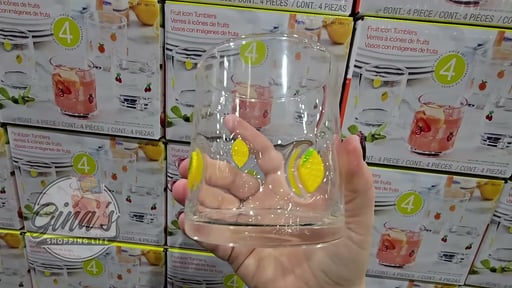 Pandex 14oz Fruit Icon Glass 4-Pack