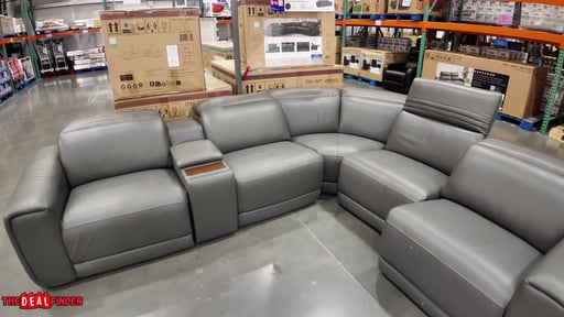 Aiden & Ivy Karson Leather Power Reclining Sectional