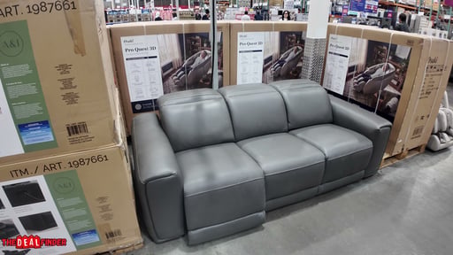 Aiden & Ivy Karson Leather Power Sofa with Power Headrest