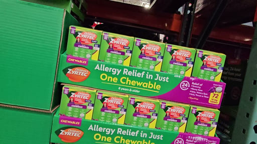 Children's Zyrtec Allergy Relief Chewable 72 Count
